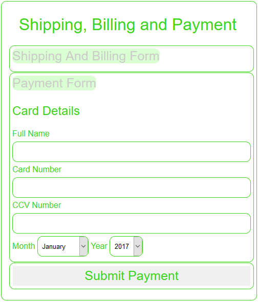 shipping billing payment form